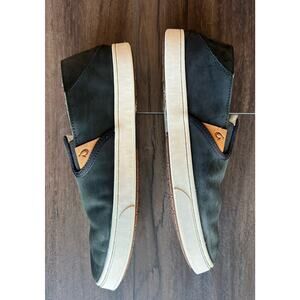 OluKai Women's Pehuea Heu Black Shearling Wool Slipper Shoes Women’s US 10